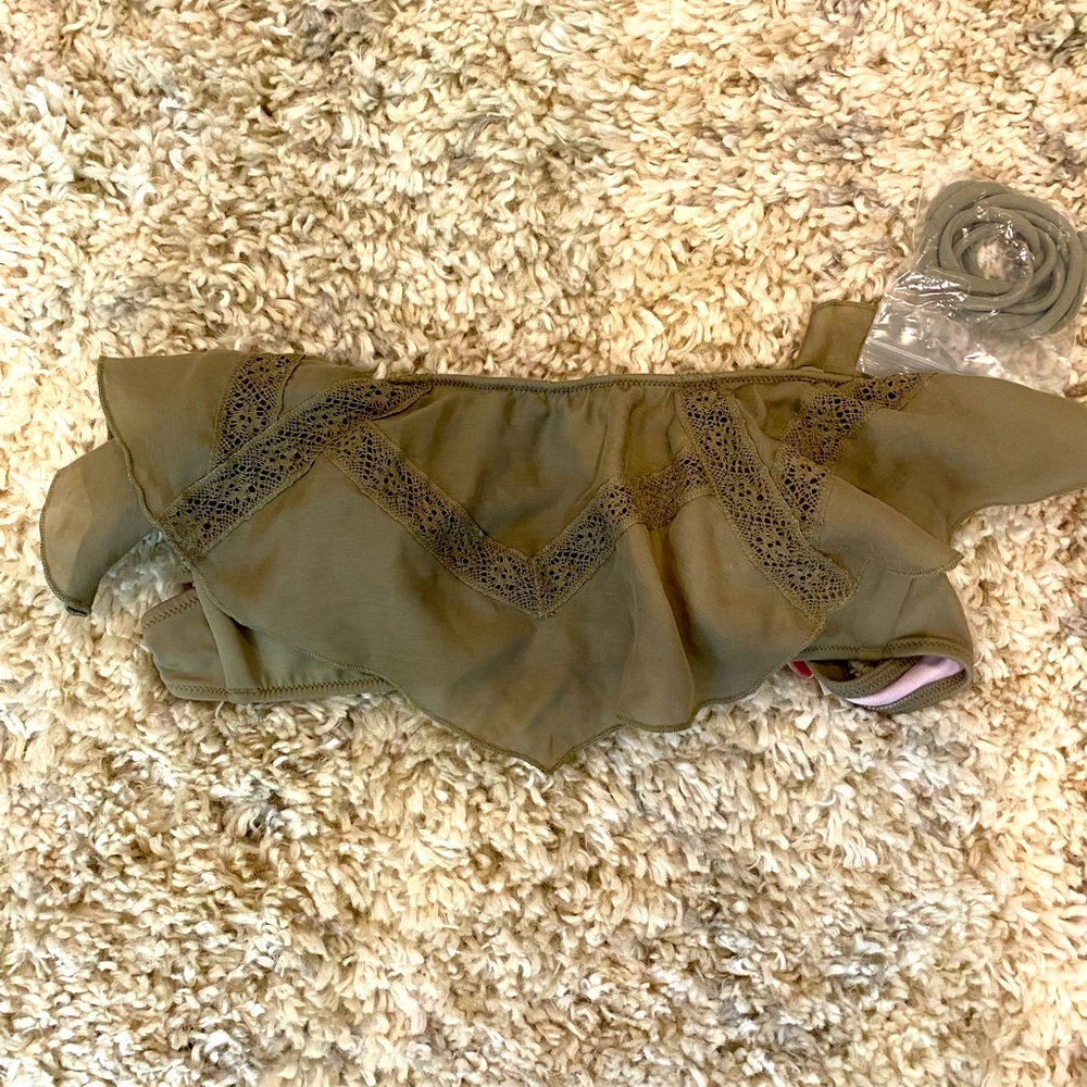 VS army green bandeau bikini top